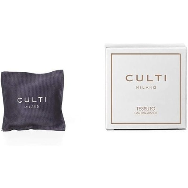 Culti Car Air Freshener Scented Sachet Milano 7x7cm Fabric Scent Cassis and Musk - Lasts 3 Months