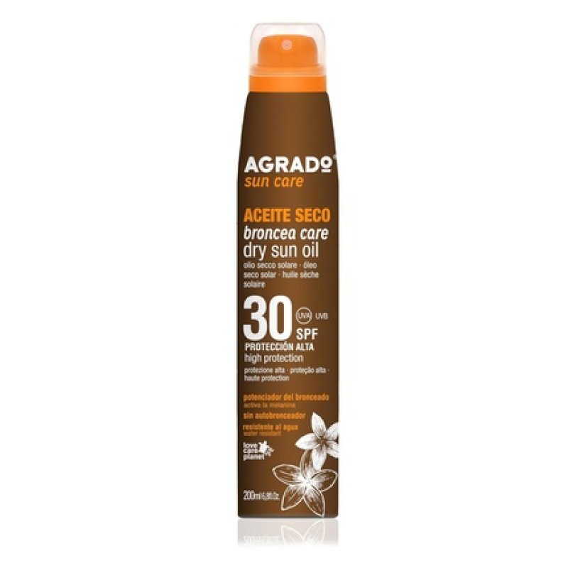 Agrado Bronceacare Dry Oil SPF 30 Waterproof Vegan Formula 200ml