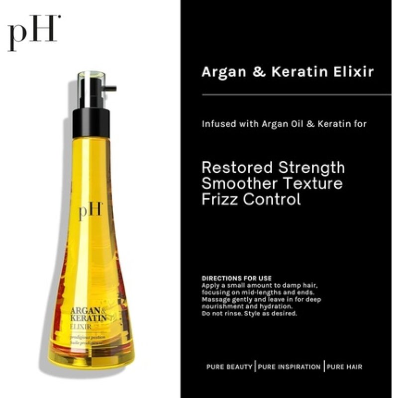 Ph Argan Oil and Keratin Elixir Nourishes Hair for Silky Shiny Look 100ml