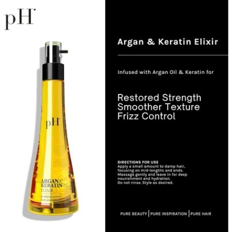 Ph Argan Oil and Keratin Elixir Nourishes Hair for Silky Shiny Look 100ml