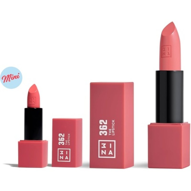 3INA Makeup The Lipstick 362 Pink Lipstick with Vitamin E and Shea Butter to Nourish the Lips Travel Size Lip Colour