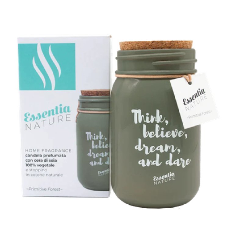 Essentia Nature Gray Scented Candle In Jar - Primitive Forest