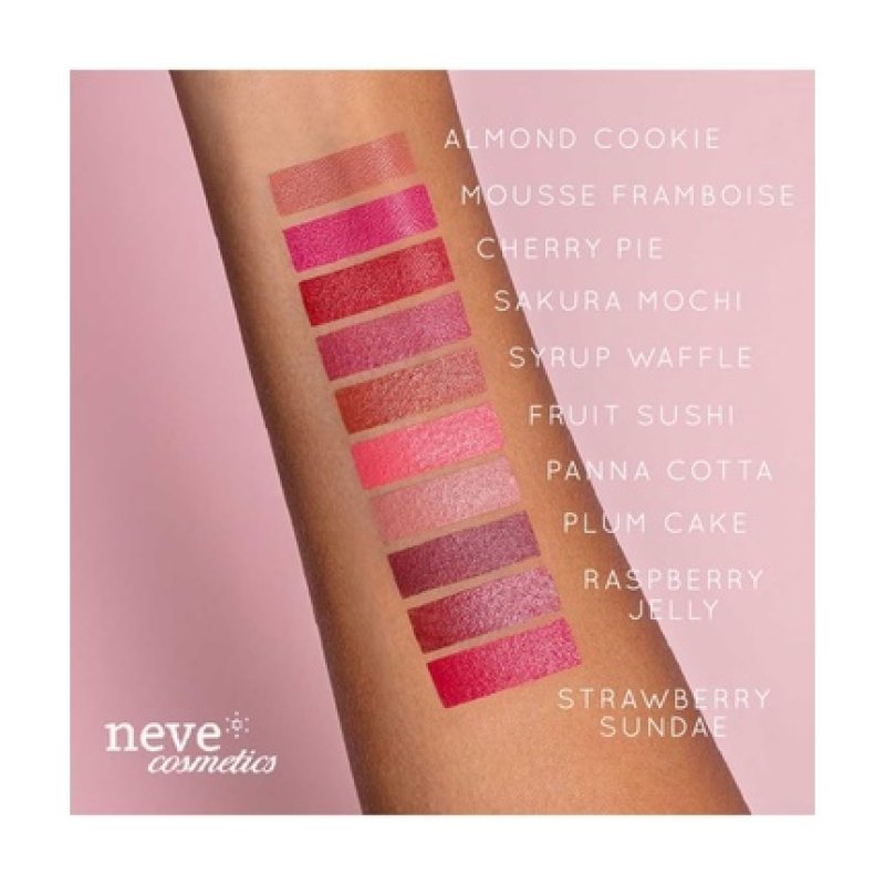 Neve Cosmetics Creamy Lipstick Concentrated Dessert à Lèvres with a Delicate Candy Aroma Mousse Framboise
