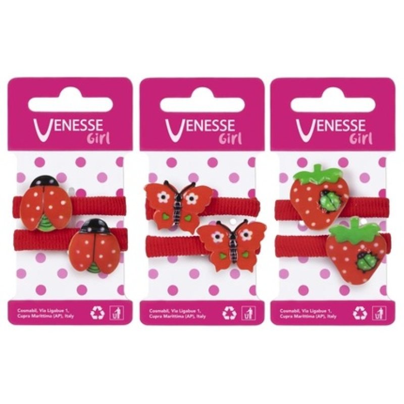 Elastic Hair Bands Venesse Bimba Spugna Con Decoro 2 Pz 5686B
