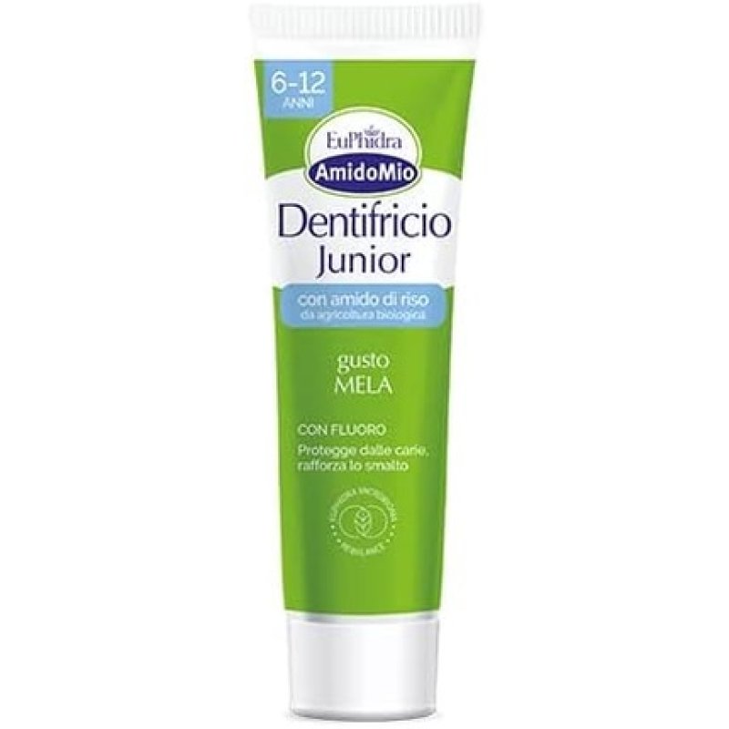 EUPHIDRA AMIDOMIO Junior Toothpaste 50ml Apple Flavor for 6-12 Years