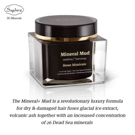 Saphira Mineral Mud Hair Mask Intense Healing Replenishing Treatment with Glacial Clay Technology 6.8 Ounce