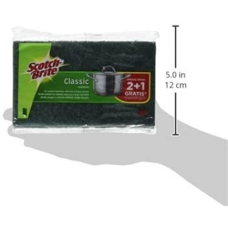 Scotch-Brite Fiber Green Popular - Pack of 3