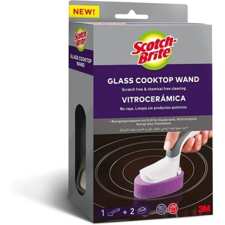 Scotch-Brite Glass Cooktop Cleaning Wand, 1/Pack 2 Refill Heads Dishwand