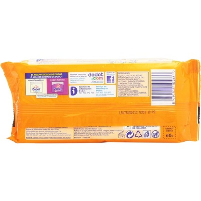 Dodot Basic Baby Wipes 60 Wipes