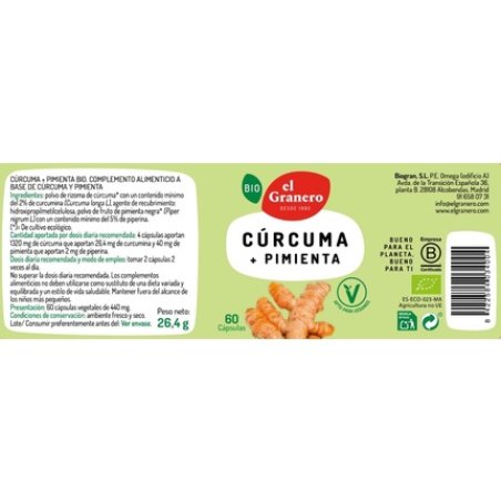 Granero S Curcumin Pepper Bio 440mg 60 Capsules