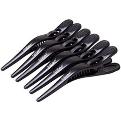 Eurostil Compartment Clip Clothes Pegs Black Plastic - Pack of 6