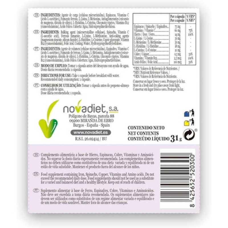 Novadiet Fercu 60 Capsules