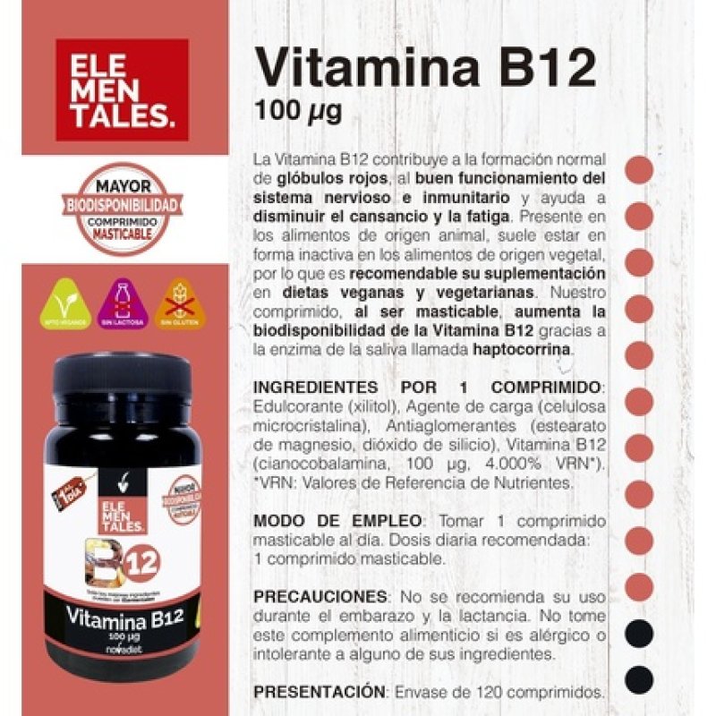 Novadiet Elemental Vitamin B12 100mcg Tablets