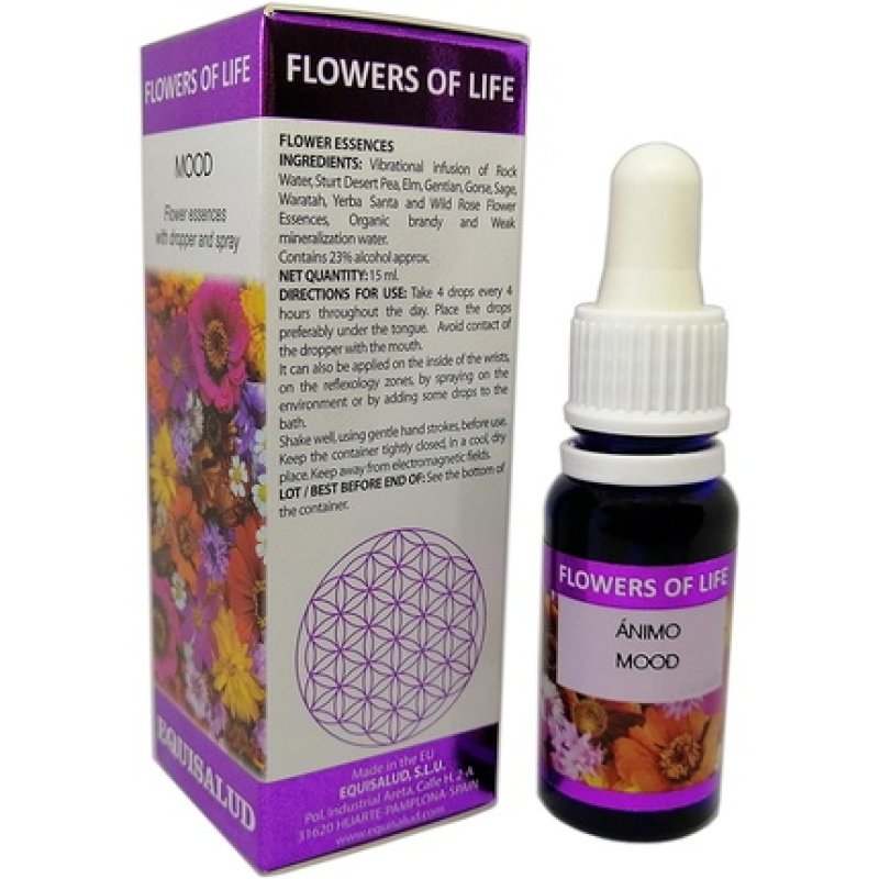 Flowers of Life Mood Certified Organic Natural Flower Remedy 15ml Dropper and Spray
