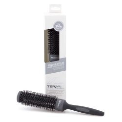 Termix Evolution XL Round Hairbrush Ø 23mm 3cm Longer with Ionized Fibers and 25% Extra Surface for Faster Drying Black