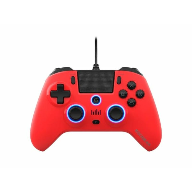 EgoGear - Manette filaire SC10 rouge avec port audio pour casque pour PS4, PS3 et PC