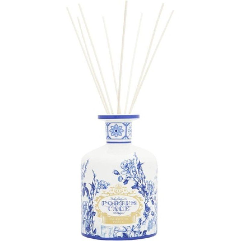 PC Gold&Blue Porcelain 2L Diffuser Bottle with Reeds & Oil Set Deluxe 2L Fragrances of Pink Pepper and Jasmine Floral