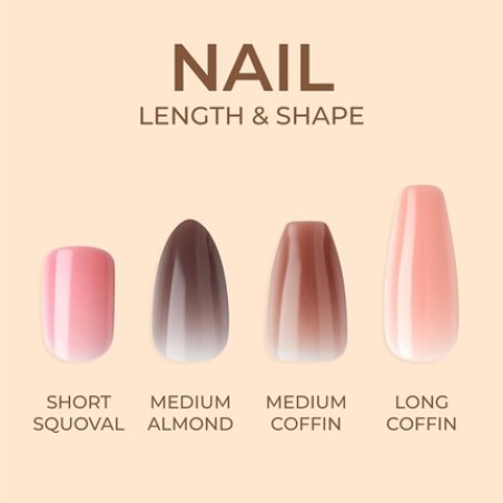KISS Bare-But-Better Press-On Nails Embrace It Light Nude Medium Length Coffin Shaped