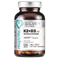 Silver Vitamin K2 100mcg D3 Max 4000 IU 120 Capsules