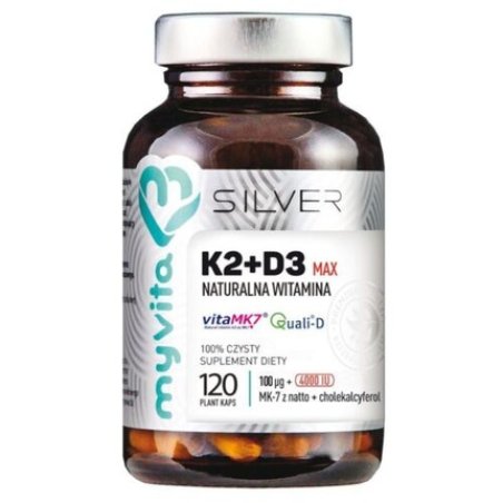 Silver Vitamin K2 100mcg D3 Max 4000 IU 120 Capsules