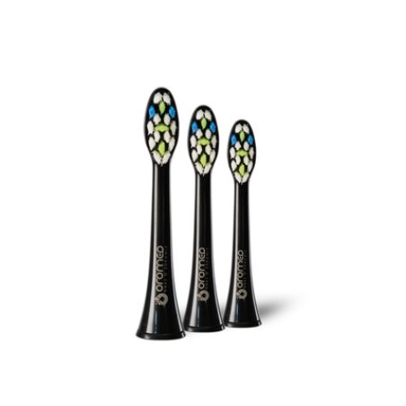 Oromed Oro-Sonic Next Sonic Toothbrush Heads Black, 3 Pieces