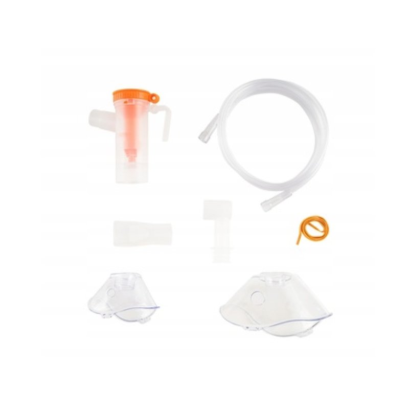 Oromed Inhaler Accessory Set Orange Mouthpiece Masks Tube