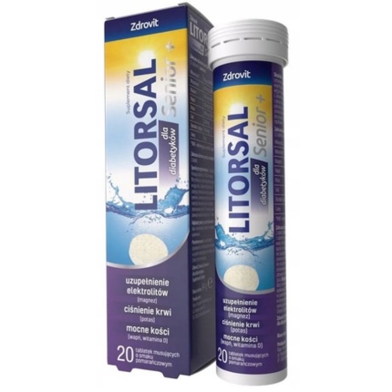 Zdrovit Litorsal Senior For Diabetics, 20 Effervescent Tablets
