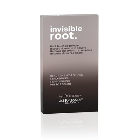 Alfaparf Milano Invisible Root Touch Up Powder Temporary Hair Color Root Concealer Hair Color Regrowth Cover Up Black