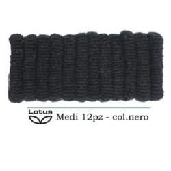Lotus Sponge Hair Bands Black Medium