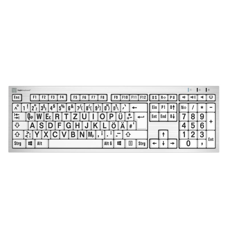 LogicKeyboard XL-Print Black on White DE (PC/Slim)