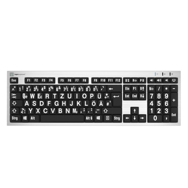 LogicKeyboard XL-Print White on Black DE (PC/Slim)