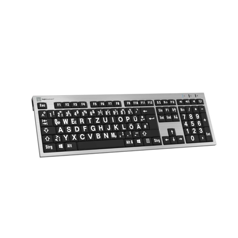 LogicKeyboard XL-Print White on Black DE (PC/Slim)