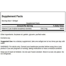 Swanson Natural Vitamin E Supplement Supporting Heart Health & Tissue Protection 100 Softgels 200IU Each