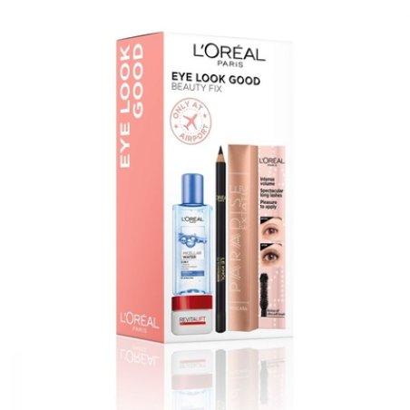L'Oreal Paris Eye Look Good Beauty Fix Set - Cleansing Micellar Water 95 Ml, Paradise Extatic Volumizing Mascara 64 Ml,
