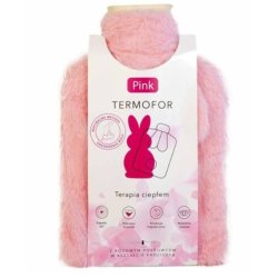 Hydrex Pink Rabbit-Shaped Hot Water Bottle 2L with Cover