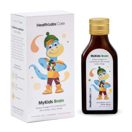HEALTH LABS MyKids Brain Omega 3 and Vitamin D3 for Kids 100ml Raspberry