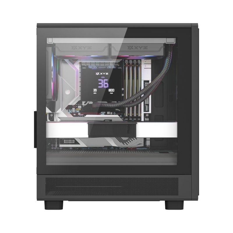 Boitier Mini Tour Micro ATX XYZ Atom RGB avec panneau vitré (Noir)