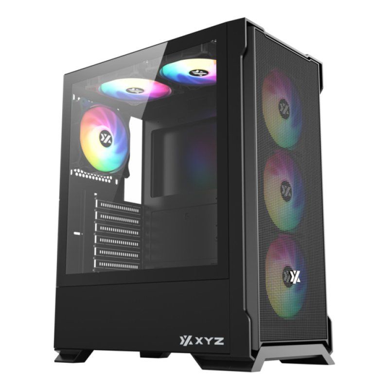 Boitier Moyen Tour ATX XYZ AirOne 300 X Mesh RGB avec panneau vitré (Noir)