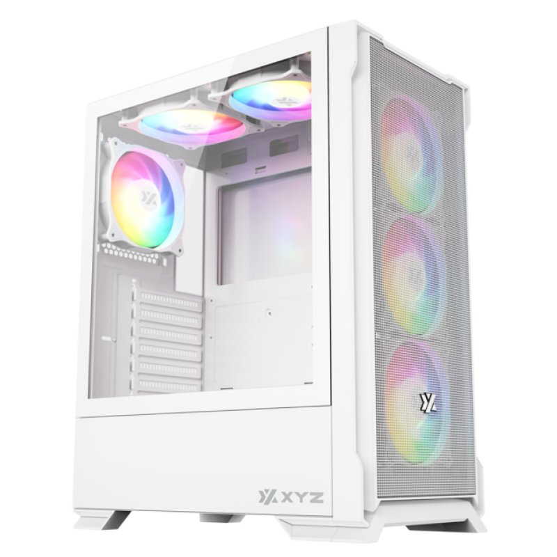 Boitier Moyen Tour ATX XYZ AirOne 300 X Mesh RGB avec panneau vitré (Blanc)