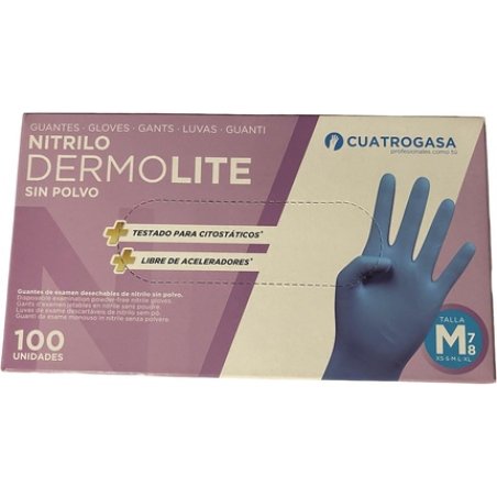 Cuatrogasa Dermolite Blue Nitrile Disposable Gloves