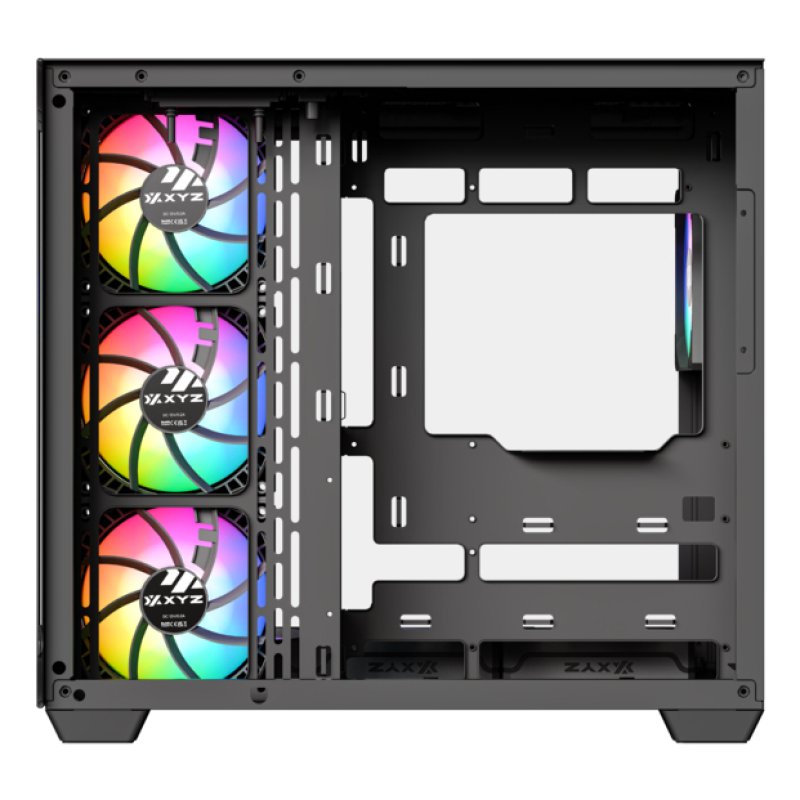 Boitier Moyen Tour ATX XYZ Tesseract X RGB avec panneaux vitrés (Noir)