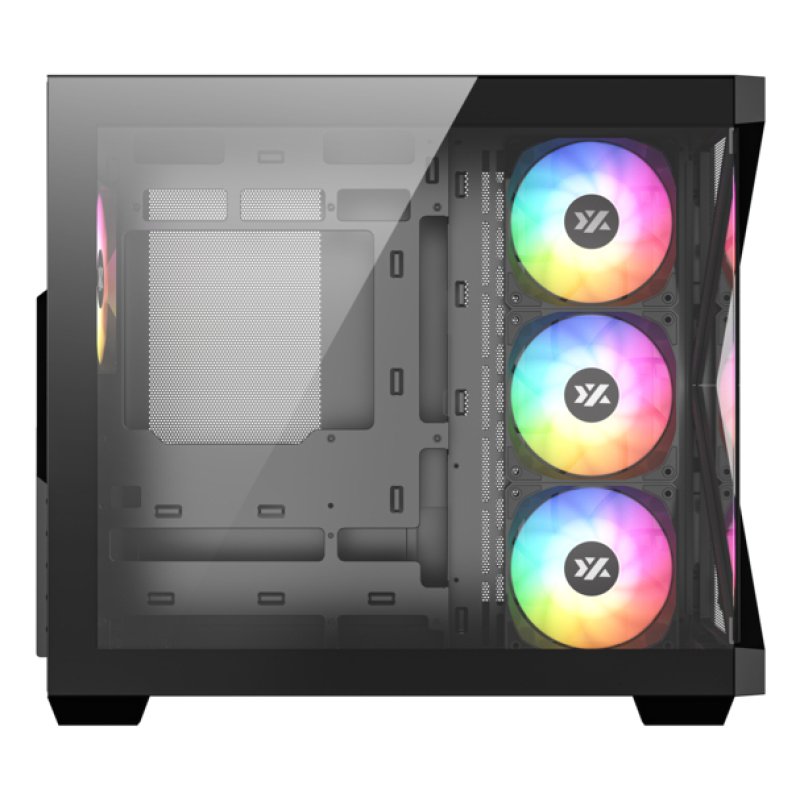 Boitier Moyen Tour ATX XYZ Qubex RGB avec panneaux vitrés (Noir)