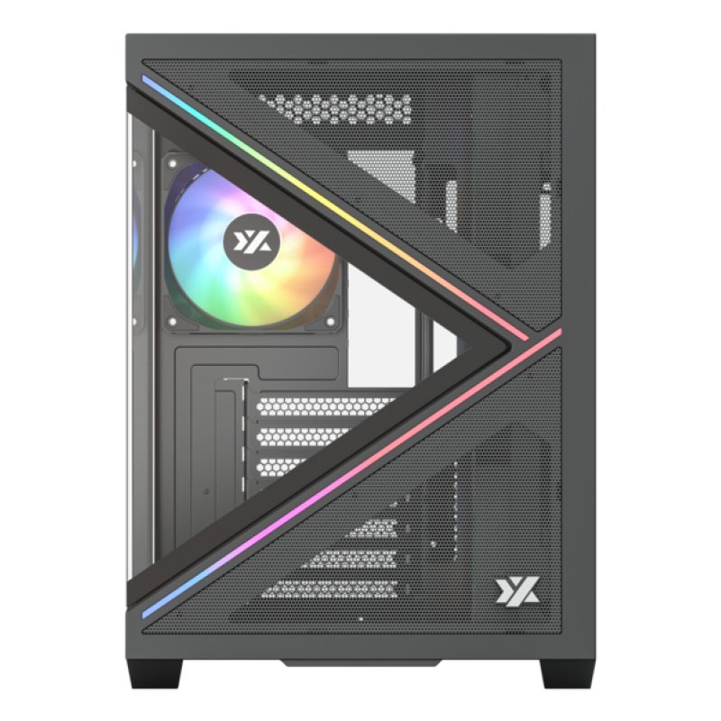 Boitier Moyen Tour ATX XYZ Qubex RGB avec panneaux vitrés (Noir)