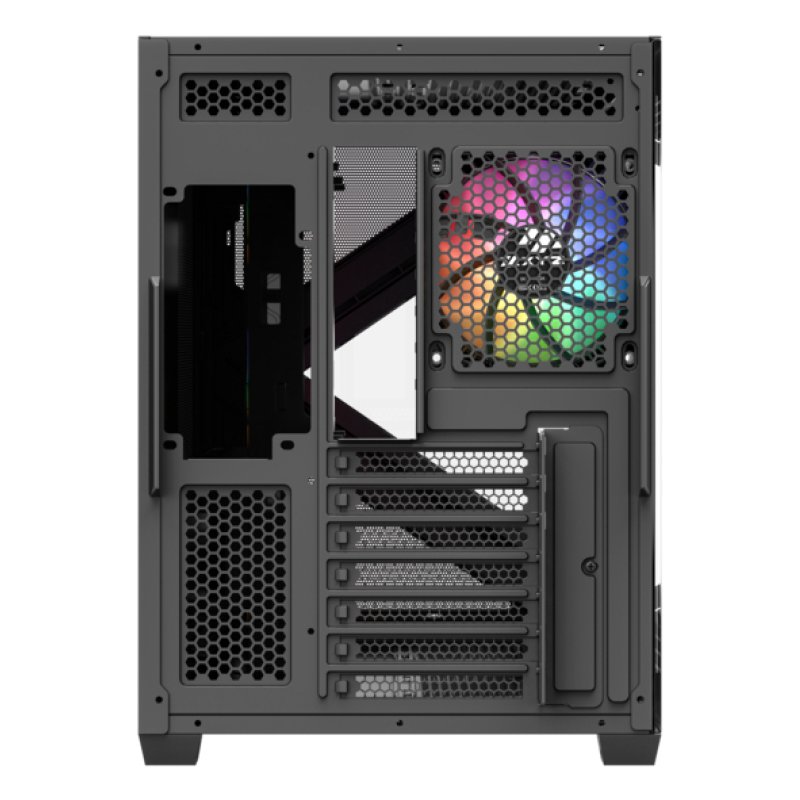 Boitier Moyen Tour ATX XYZ Qubex RGB avec panneaux vitrés (Noir)