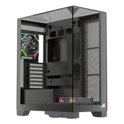 Boitier Moyen Tour ATX XYZ Trifecta RGB avec panneaux vitrés (Noir)