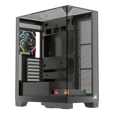 Boitier Moyen Tour ATX XYZ Trifecta RGB avec panneaux vitrés (Noir)