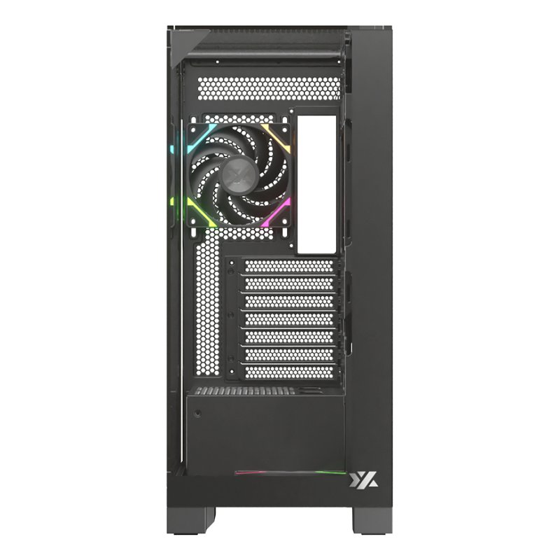 Boitier Moyen Tour ATX XYZ Trifecta RGB avec panneaux vitrés (Noir)