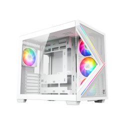 Boitier Moyen Tour ATX XYZ Qubex RGB avec panneaux vitrés (Blanc)