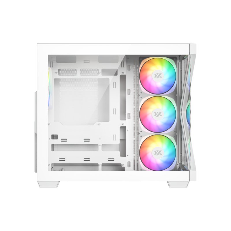 Boitier Moyen Tour ATX XYZ Qubex RGB avec panneaux vitrés (Blanc)