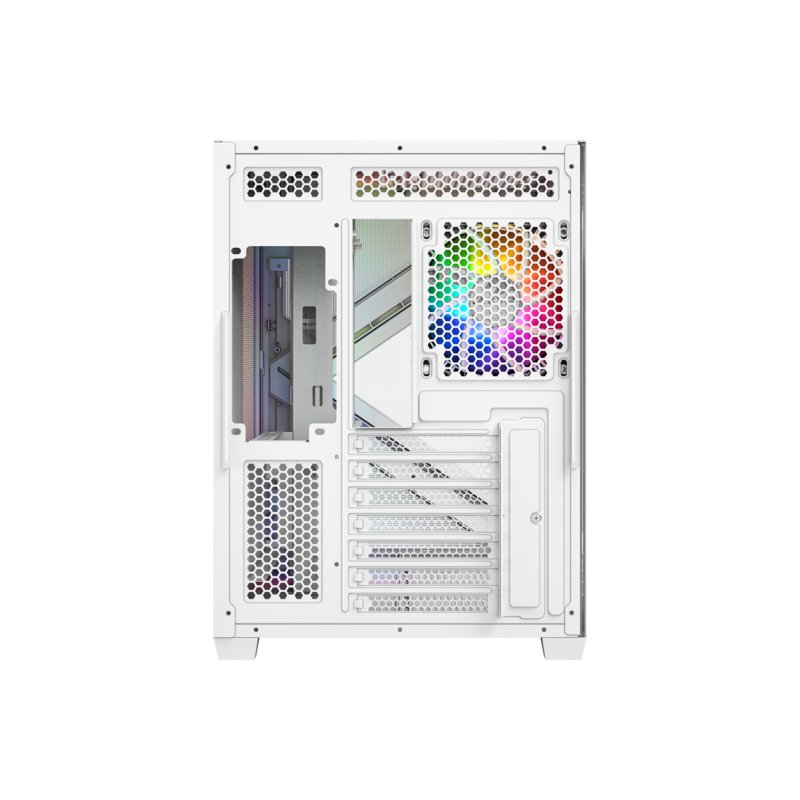 Boitier Moyen Tour ATX XYZ Qubex RGB avec panneaux vitrés (Blanc)